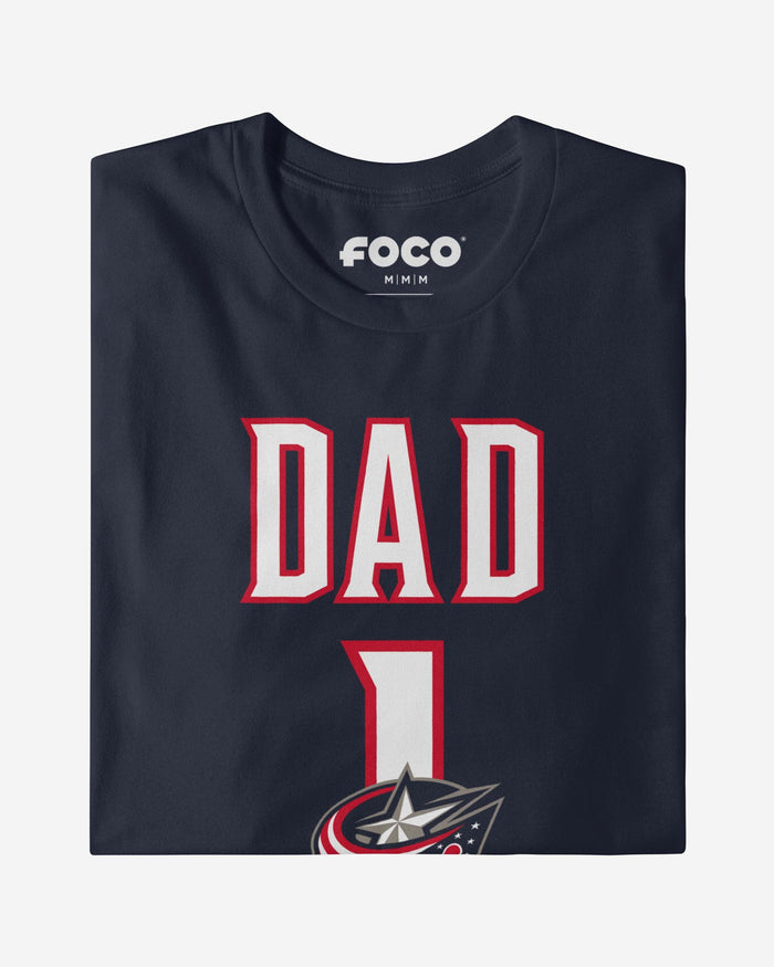 Columbus Blue Jackets Number 1 Dad T-Shirt FOCO - FOCO.com