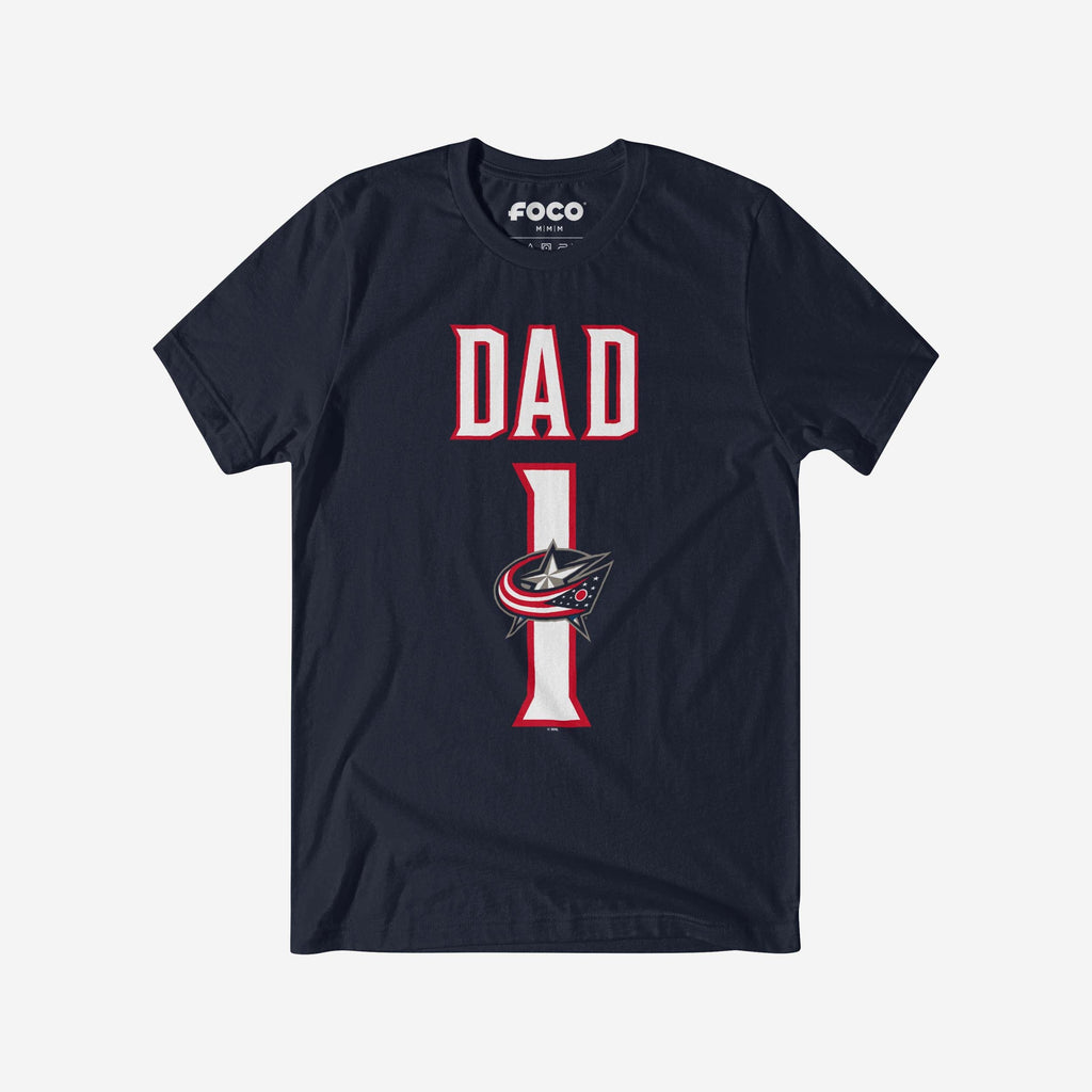 Columbus Blue Jackets Number 1 Dad T-Shirt FOCO S - FOCO.com