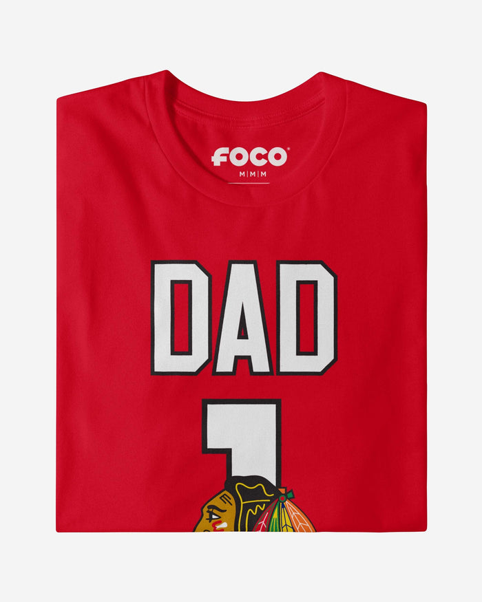 Chicago Blackhawks Number 1 Dad T-Shirt FOCO - FOCO.com