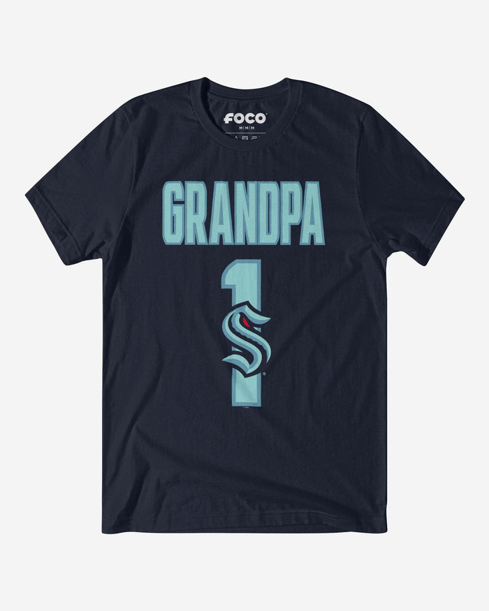 Seattle Kraken Number 1 Grandpa T-Shirt FOCO S - FOCO.com