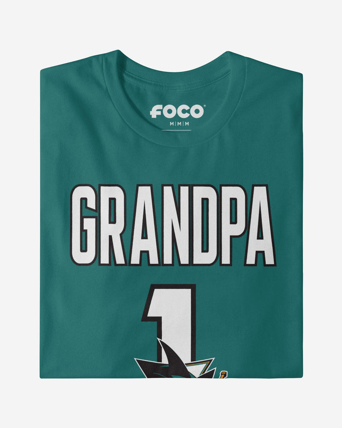 San Jose Sharks Number 1 Grandpa T-Shirt FOCO - FOCO.com