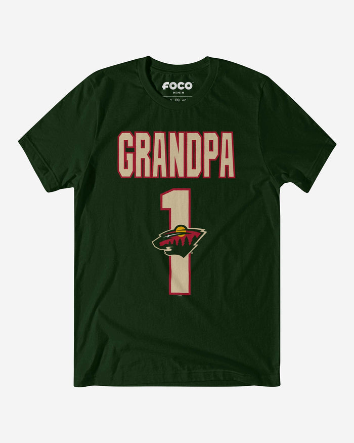 Minnesota Wild Number 1 Grandpa T-Shirt FOCO S - FOCO.com