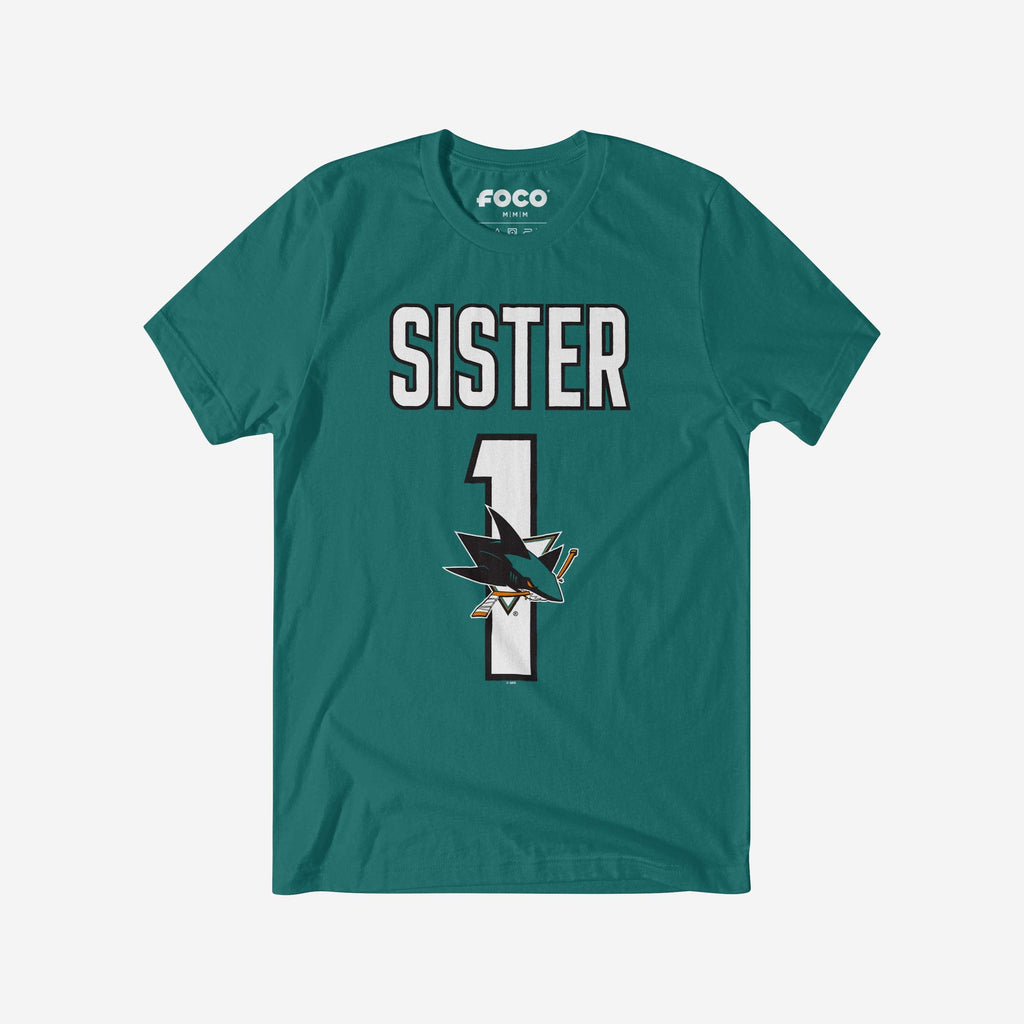 San Jose Sharks Number 1 Sister T-Shirt FOCO S - FOCO.com