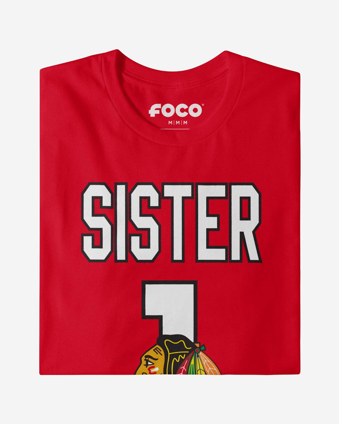 Chicago Blackhawks Number 1 Sister T-Shirt FOCO - FOCO.com