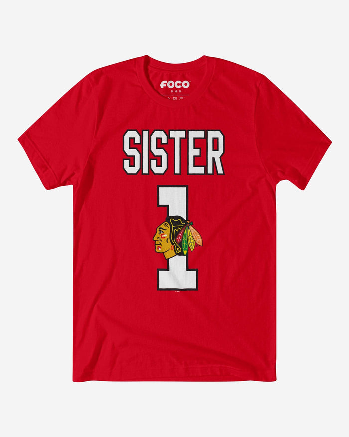 Chicago Blackhawks Number 1 Sister T-Shirt FOCO S - FOCO.com