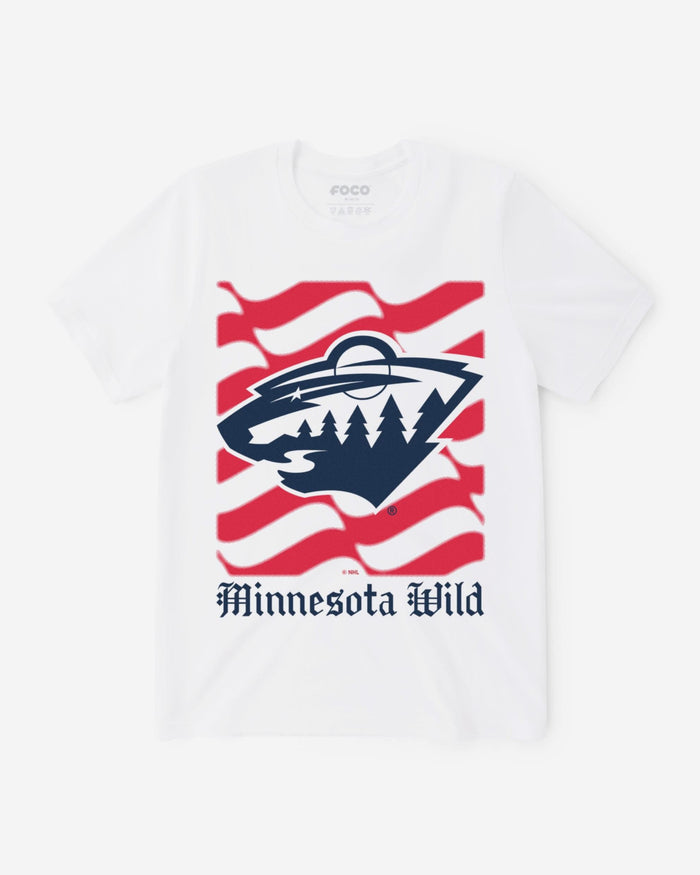 Minnesota Wild American Heritage Wordmark T-Shirt FOCO S - FOCO.com