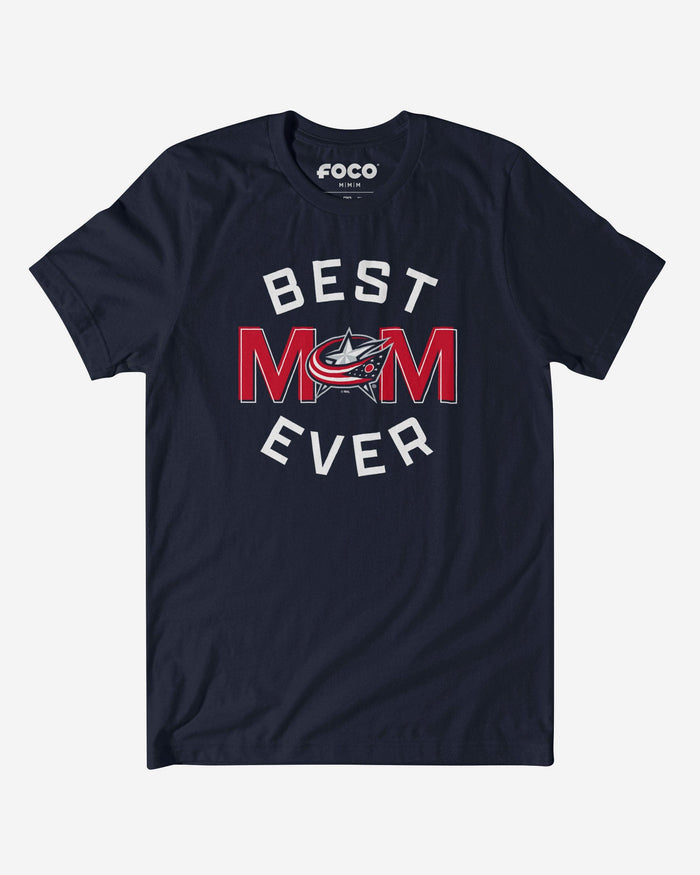 Columbus Blue Jackets Best Mom Ever Arched T-Shirt FOCO S - FOCO.com