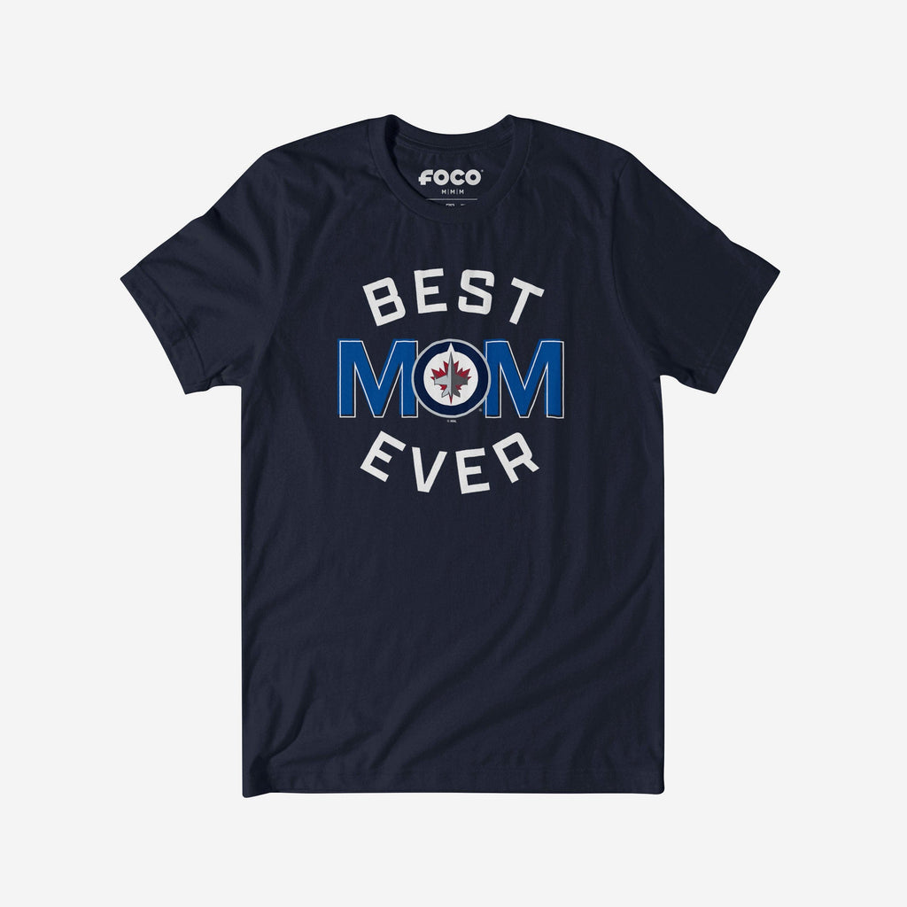 Winnipeg Jets Best Mom Ever Arched T-Shirt FOCO S - FOCO.com