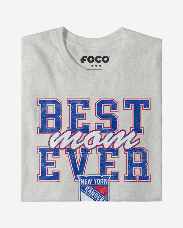 New York Rangers Best Mom Ever Stacked T-Shirt FOCO - FOCO.com