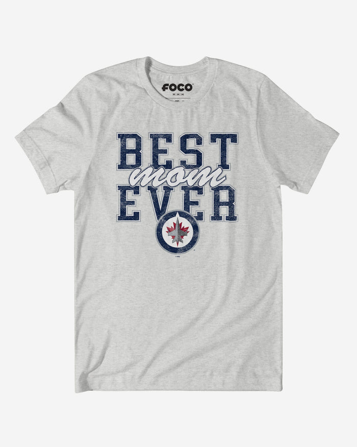 Winnipeg Jets Best Mom Ever Stacked T-Shirt FOCO S - FOCO.com