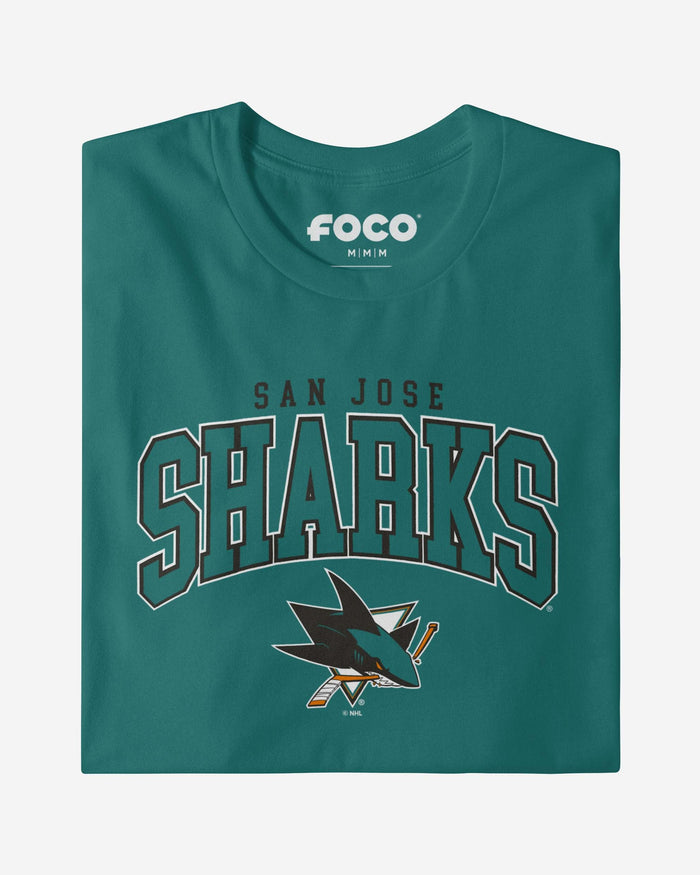 San Jose Sharks Classic Arched Logo T-Shirt FOCO - FOCO.com