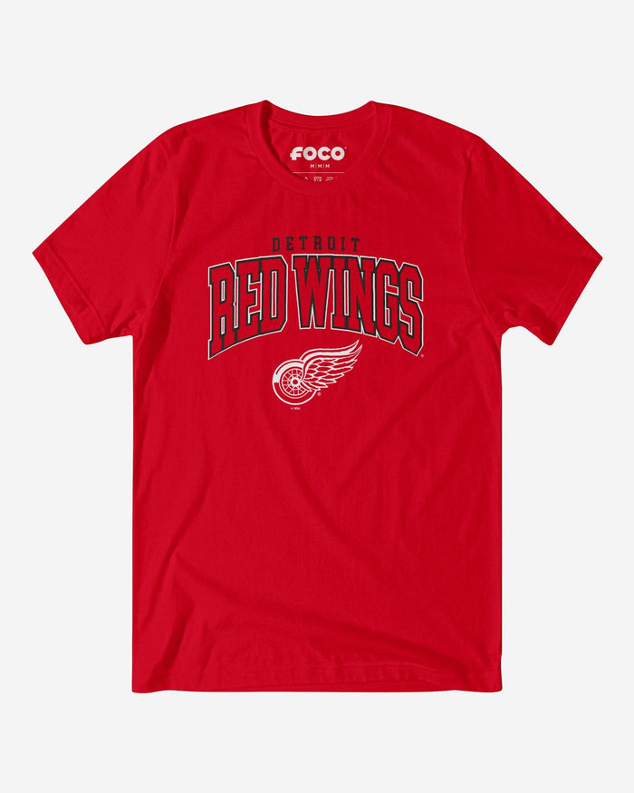 Detroit Red Wings Classic Arched Logo T-Shirt FOCO Red S - FOCO.com