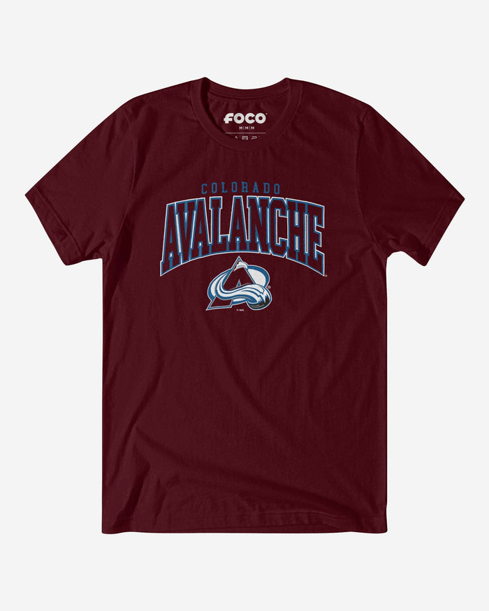 Colorado Avalanche Classic Arched Logo T-Shirt FOCO Maroon S - FOCO.com