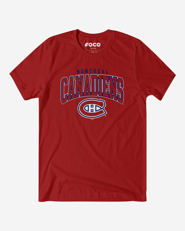 Montreal Canadiens Classic Arched Logo T-Shirt FOCO Canvas Red S - FOCO.com