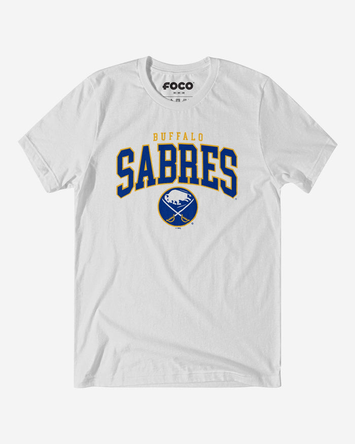 Buffalo Sabres Classic Arched Logo T-Shirt FOCO White S - FOCO.com