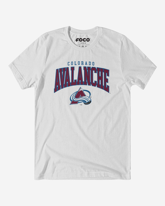 Colorado Avalanche Classic Arched Logo T-Shirt FOCO White S - FOCO.com