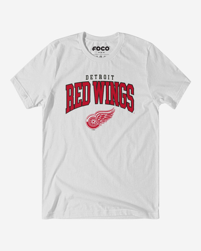 Detroit Red Wings Classic Arched Logo T-Shirt FOCO White S - FOCO.com