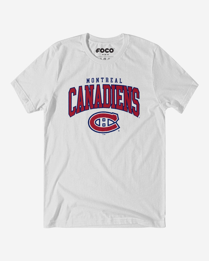 Montreal Canadiens Classic Arched Logo T-Shirt FOCO White S - FOCO.com