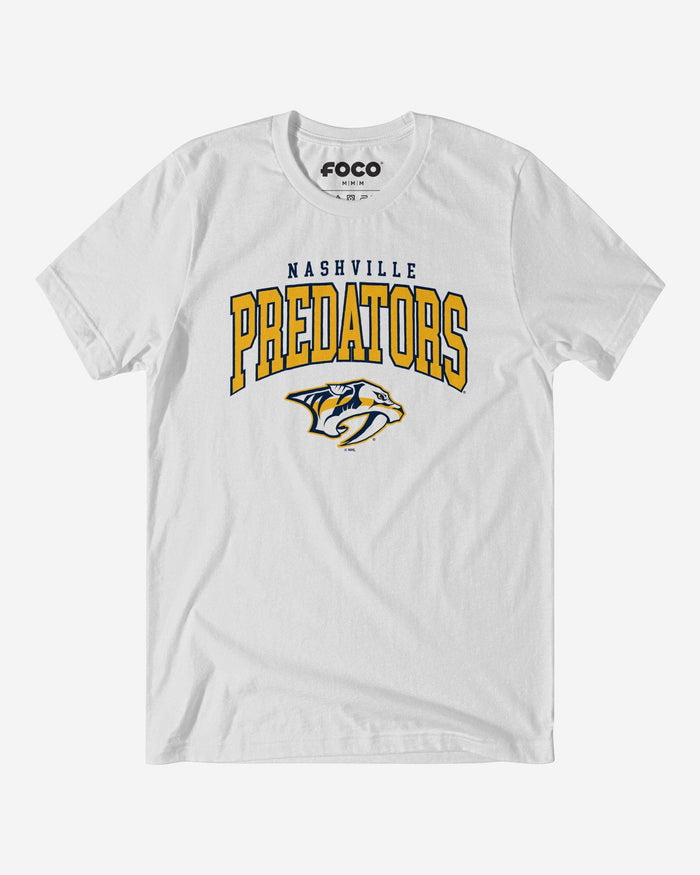 Nashville Predators Classic Arched Logo T-Shirt FOCO White S - FOCO.com