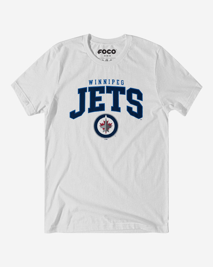 Winnipeg Jets Classic Arched Logo T-Shirt FOCO White S - FOCO.com