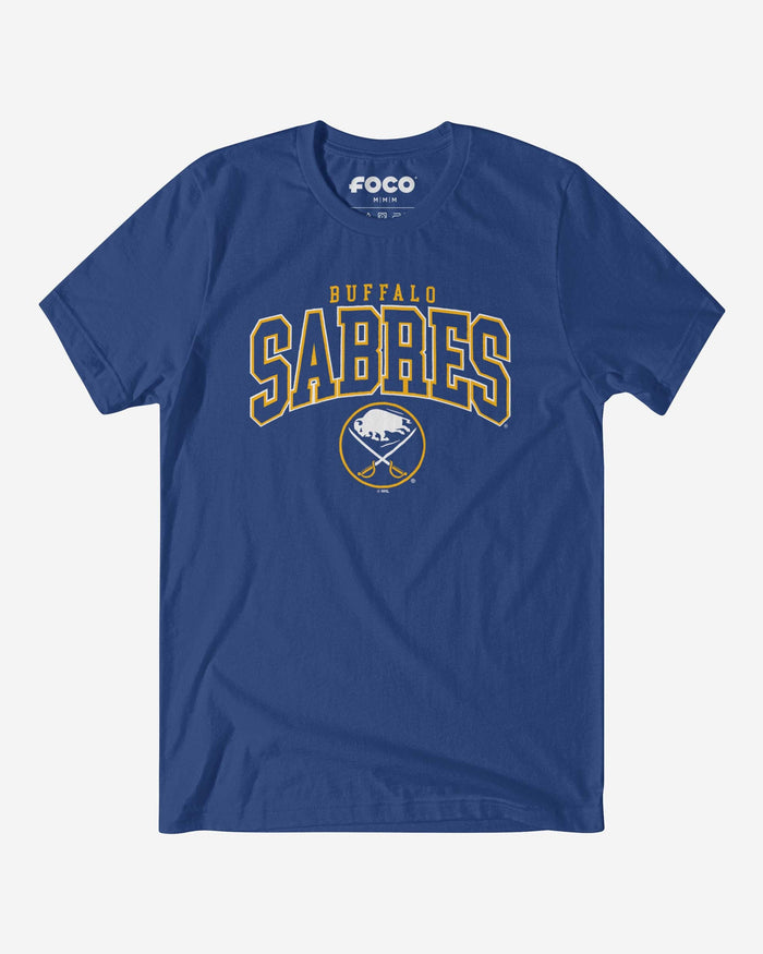 Buffalo Sabres Classic Arched Logo T-Shirt FOCO True Royal S - FOCO.com