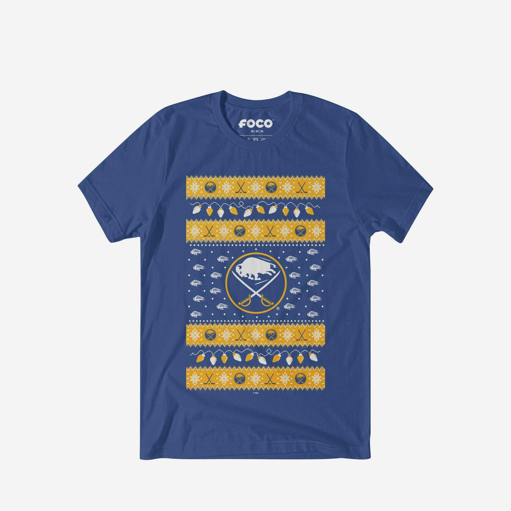 Buffalo Sabres Holiday Lights Sweater T-Shirt FOCO S - FOCO.com