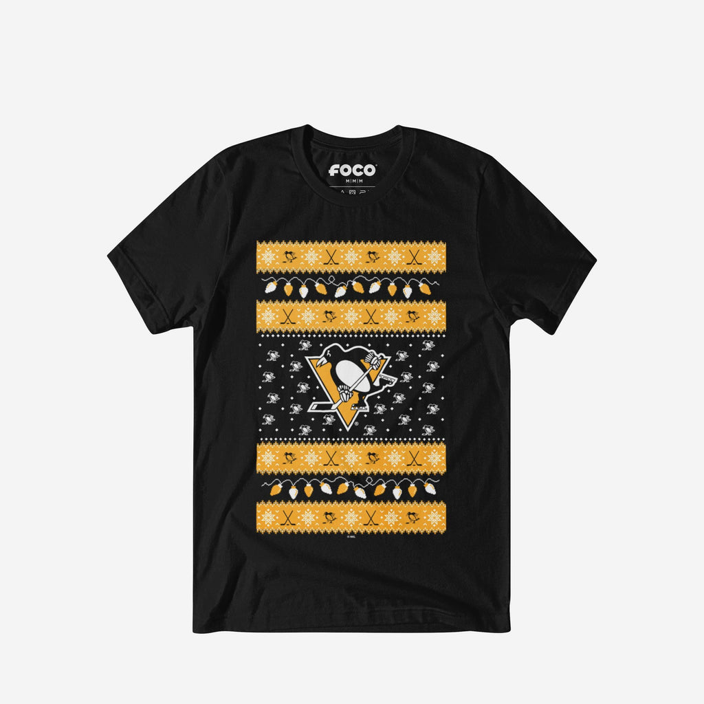 Pittsburgh Penguins Holiday Lights Sweater T-Shirt FOCO S - FOCO.com