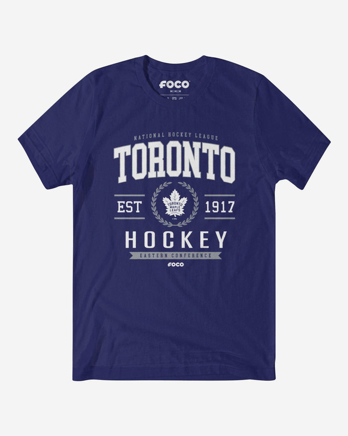 Toronto Maple Leafs Hockey Legacy Crest T-Shirt FOCO Team Navy S - FOCO.com