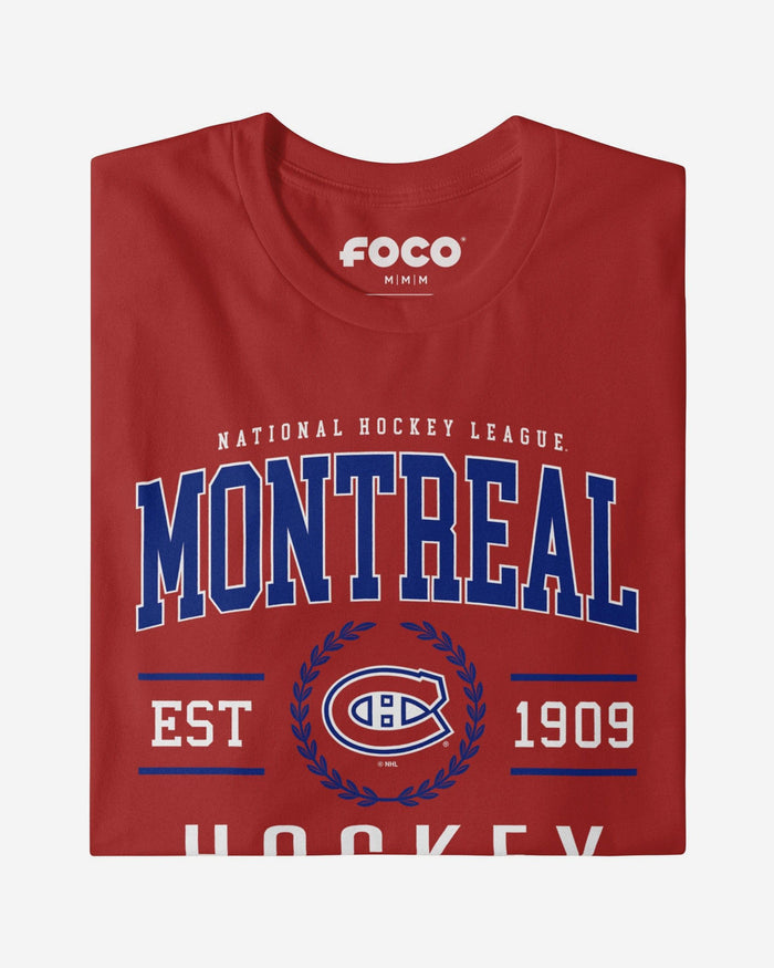 Montreal Canadiens Hockey Legacy Crest T-Shirt FOCO Canvas Red S - FOCO.com