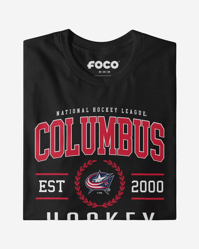Columbus Blue Jackets Hockey Legacy Crest T-Shirt FOCO Navy S - FOCO.com
