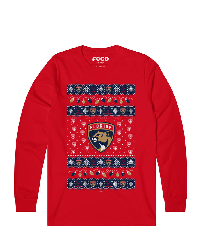 Florida Panthers Holiday Lights Sweater Long Sleeve T-Shirt