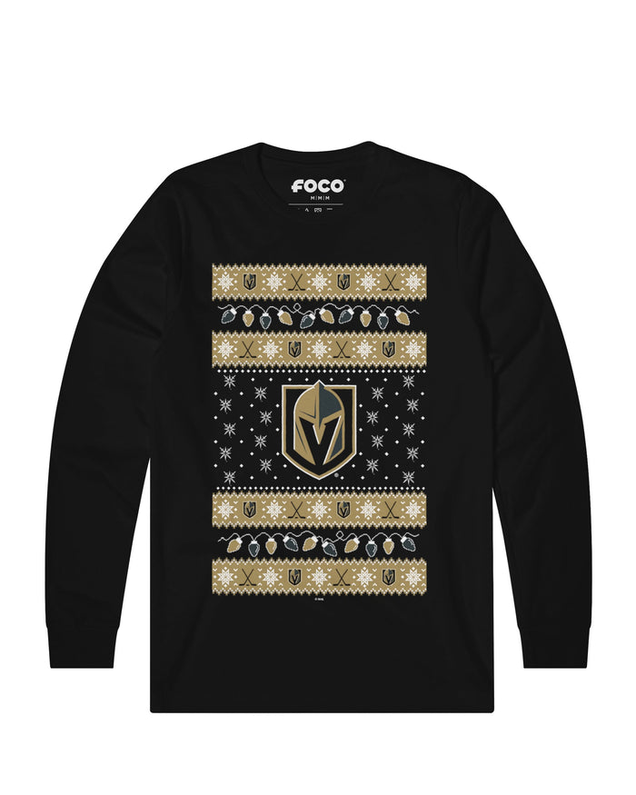 Vegas Golden Knights Holiday Lights Sweater Long Sleeve T-Shirt