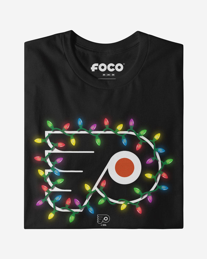 Philadelphia Flyers Primary Logo Holiday Lights Long Sleeve T-Shirt FOCO S - FOCO.com