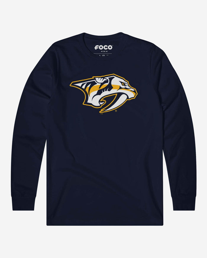 Nashville Predators Primary Logo Long Sleeve T-Shirt FOCO Navy S - FOCO.com