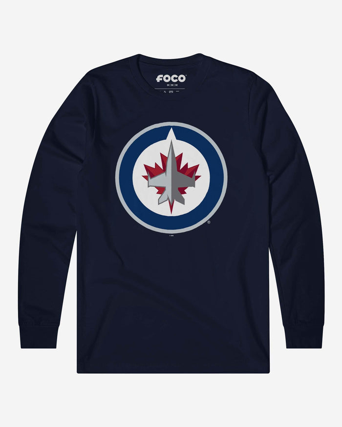 Winnipeg Jets Primary Logo Long Sleeve T-Shirt FOCO Navy S - FOCO.com