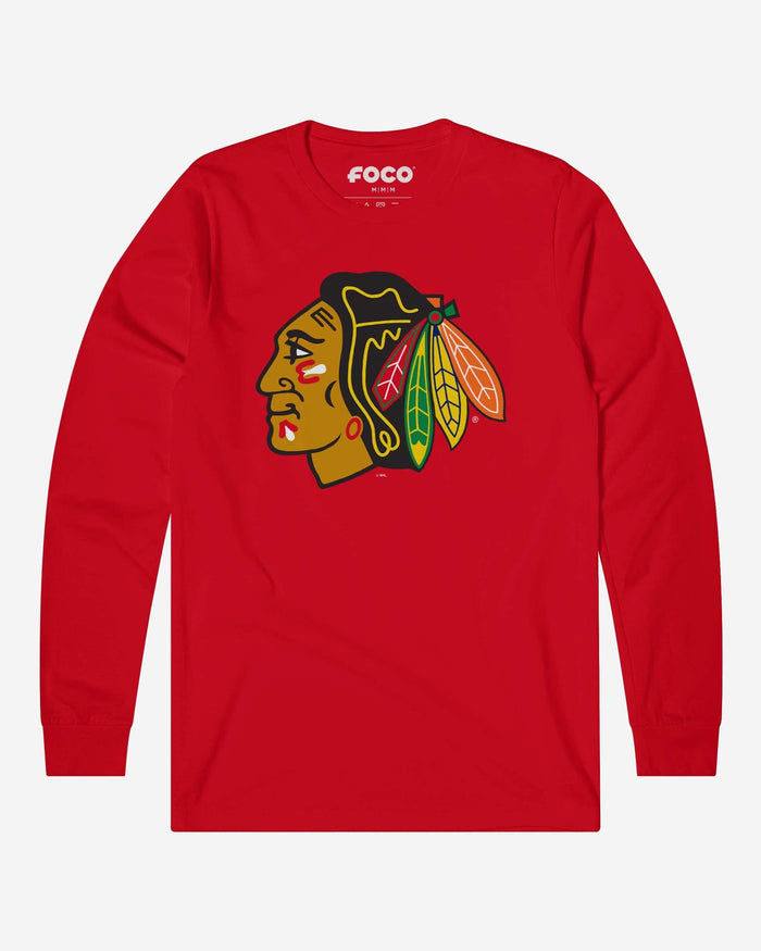 Chicago Blackhawks Primary Logo Long Sleeve T-Shirt FOCO Red S - FOCO.com