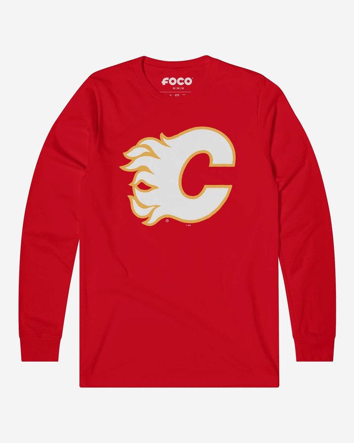 Calgary Flames Primary Logo Long Sleeve T-Shirt FOCO Red S - FOCO.com