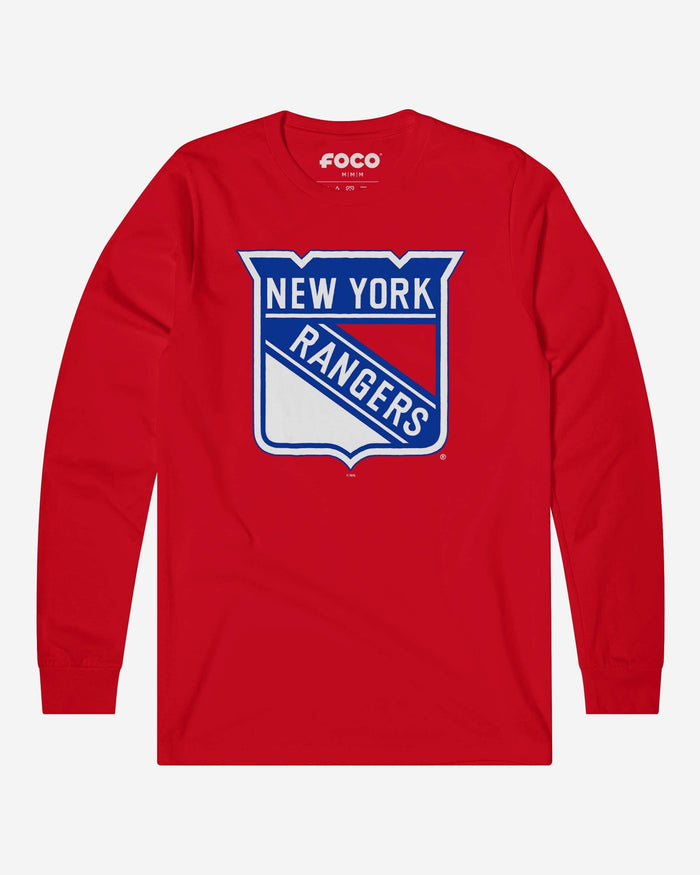 New York Rangers Primary Logo Long Sleeve T-Shirt FOCO Red S - FOCO.com