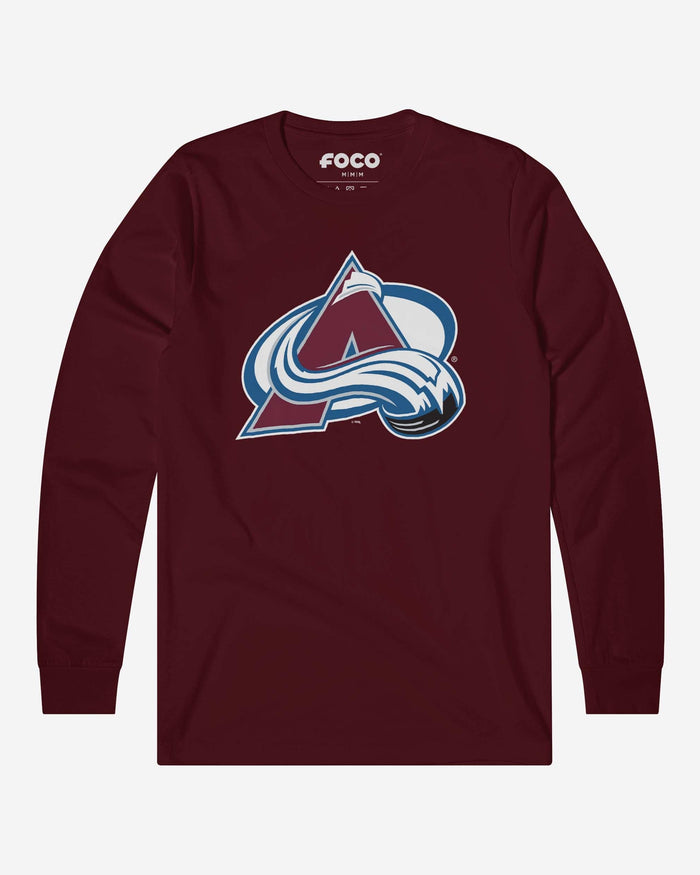 Colorado Avalanche Primary Logo Long Sleeve T-Shirt FOCO Maroon S - FOCO.com