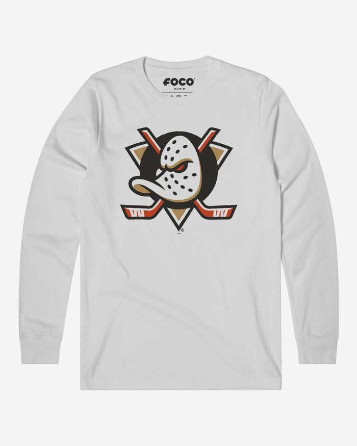 Anaheim Ducks Primary Logo Long Sleeve T-Shirt FOCO White S - FOCO.com