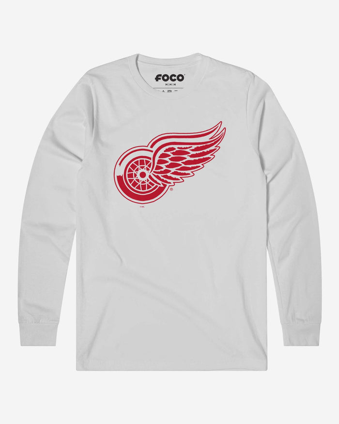 Detroit Red Wings Primary Logo Long Sleeve T-Shirt FOCO White S - FOCO.com