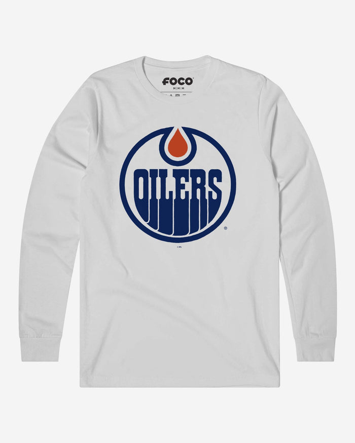 Edmonton Oilers Primary Logo Long Sleeve T-Shirt FOCO White S - FOCO.com