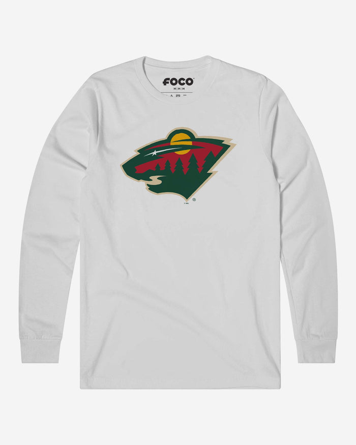 Minnesota Wild Primary Logo Long Sleeve T-Shirt FOCO White S - FOCO.com