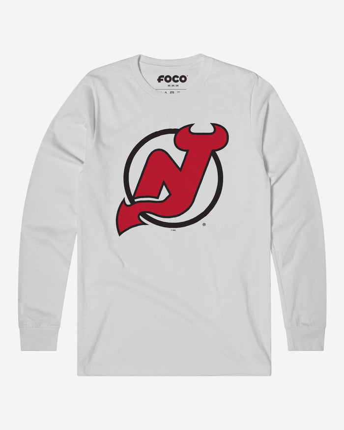 New Jersey Devils Primary Logo Long Sleeve T-Shirt FOCO White S - FOCO.com