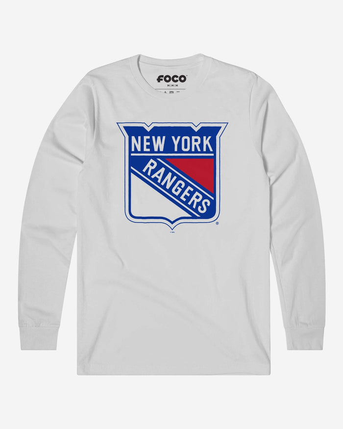 New York Rangers Primary Logo Long Sleeve T-Shirt FOCO White S - FOCO.com