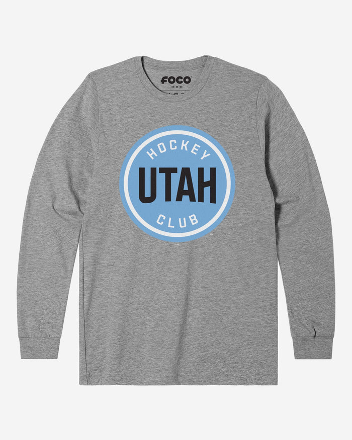 Utah Hockey Club Primary Logo Long Sleeve T-Shirt FOCO Athletic Heather S - FOCO.com