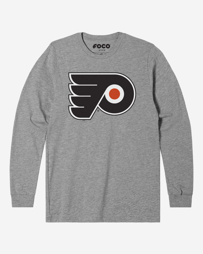 Philadelphia Flyers Primary Logo Long Sleeve T-Shirt FOCO Athletic Heather S - FOCO.com