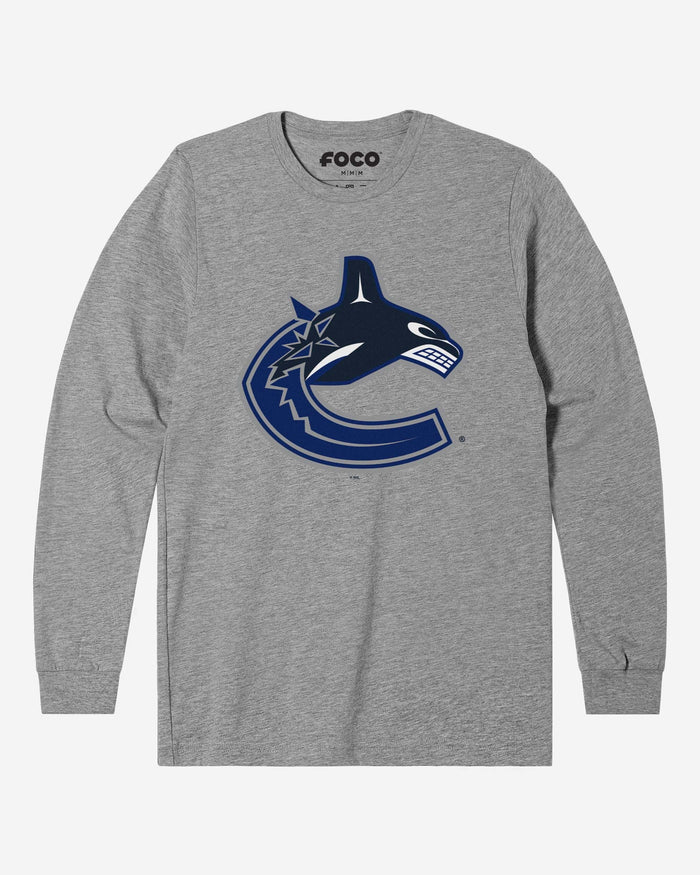 Vancouver Canucks Primary Logo Long Sleeve T-Shirt FOCO Athletic Heather S - FOCO.com