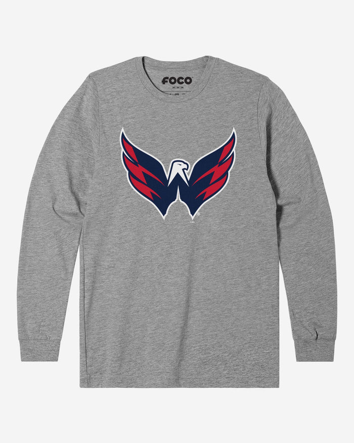 Washington Capitals Primary Logo Long Sleeve T-Shirt FOCO Athletic Heather S - FOCO.com