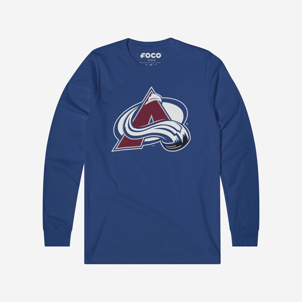 Colorado Avalanche Primary Logo Long Sleeve T-Shirt FOCO True Royal S - FOCO.com